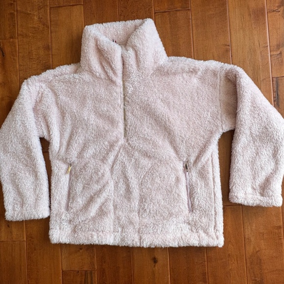 vintage Tommy Hilfiger Zip-Front Fleece Bomber Jacket Womens M Beige - Picture 1 of 13